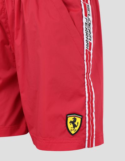 Scuderia Ferrari Online Store - Maillot de bain garçon avec Icon Tape Scuderia Ferrari - Shorts de bain