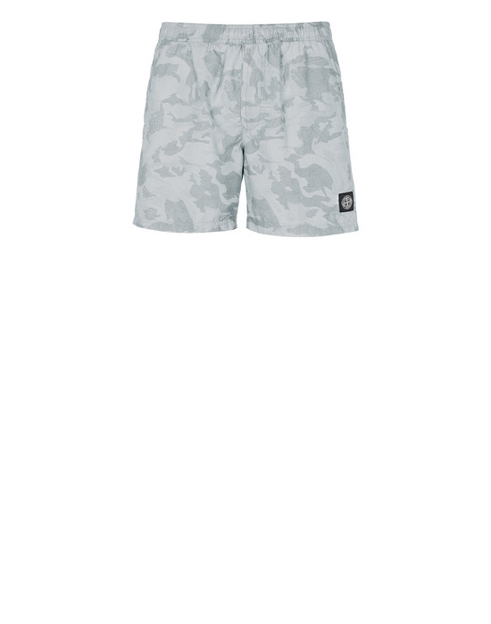 STONE ISLAND B09EA BIG LOOM CAMO Swimming trunks Man Baby Blue