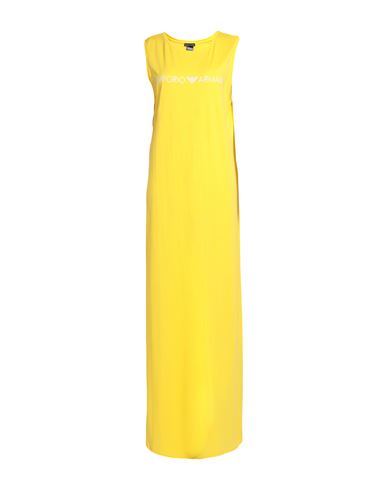 Shop Emporio Armani Abito Logo Lover Woman Cover-up Yellow Size M Organic Cotton