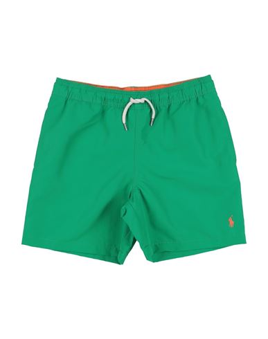 Polo Ralph Lauren Babies'  Traveler Swimwear Boxer Toddler Boy Swim Trunks Emerald Green Size 5 Polyester
