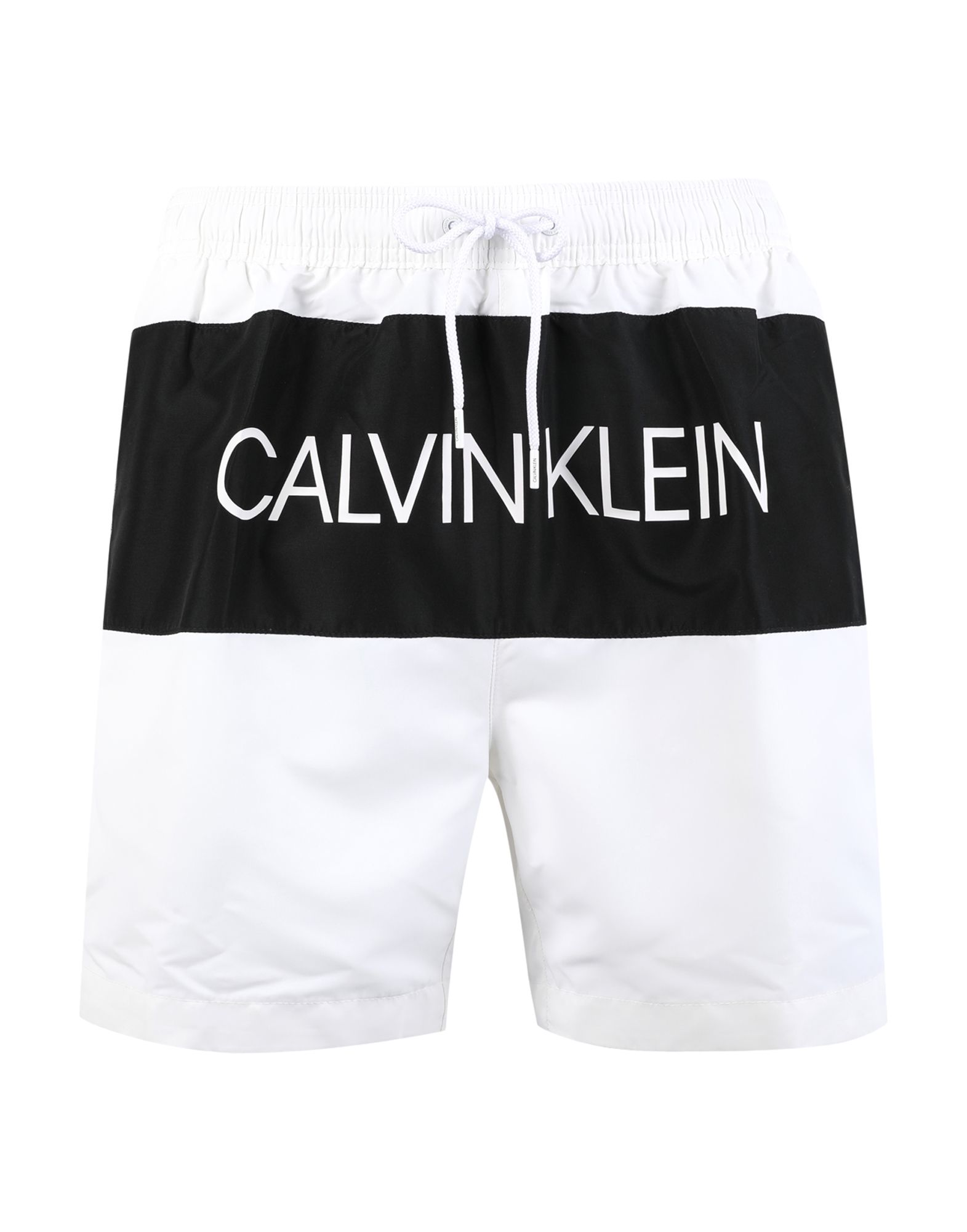 《セール開催中》CALVIN KLEIN メンズ 水着（ボクサーパンツ） ホワイト XL リサイクルポリエステル 100% SWIM MEDIUM DRAWSTRING