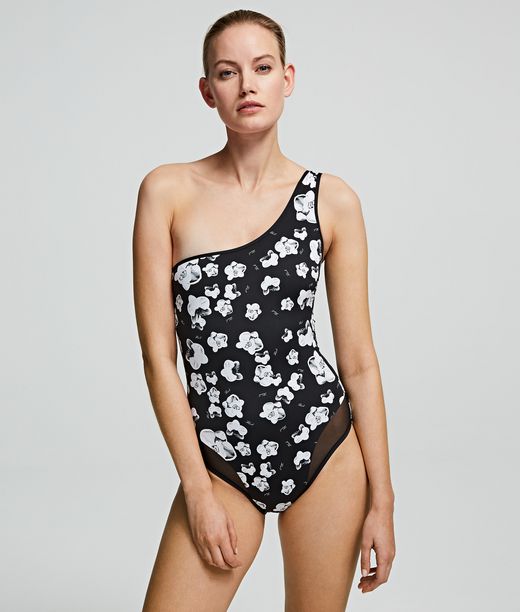 Image of One-Piece Orchid Halter Swimsuit