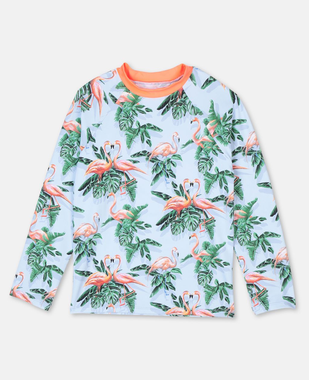 Stella Mccartney Kids Green Painty Flamingo Swim T-shirt