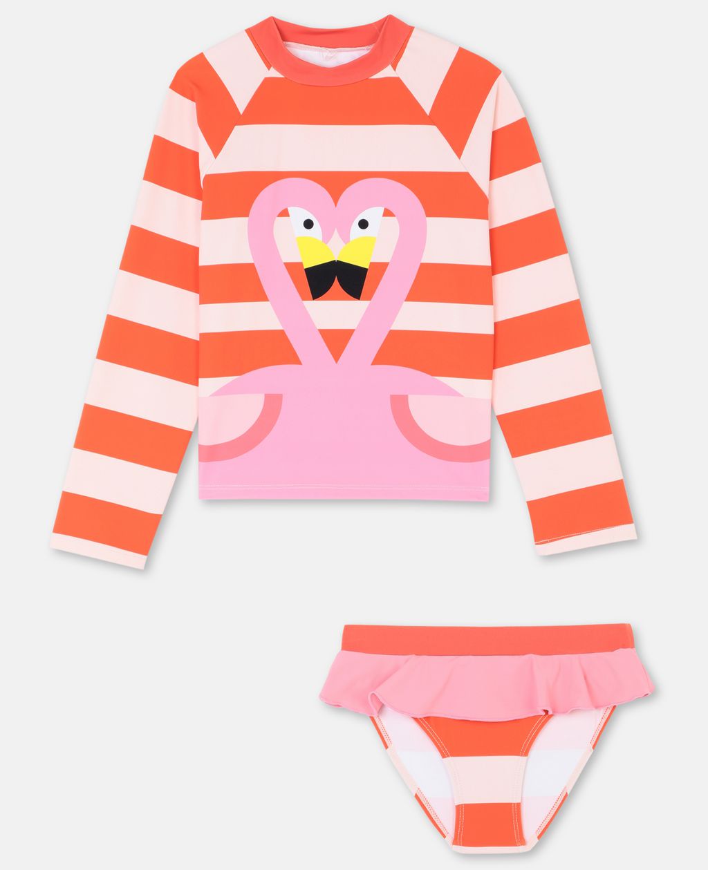 Shop Stella Mccartney Kids Pink Flamingo Swim Set