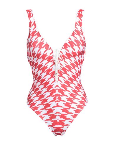 Shop Pin Up Stars Woman One-piece Swimsuit Red Size 10 Polyester, Elastane