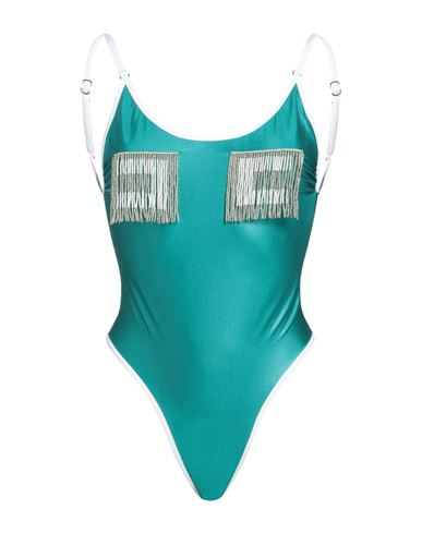 Elisabetta Franchi Woman One-piece Swimsuit Green Size 4 Polyamide, Elastane
