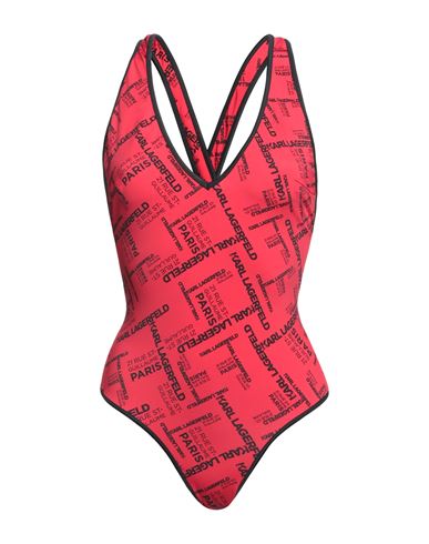 Karl Lagerfeld Woman One-piece Swimsuit Red Size Xs Polyamide, Elastane
