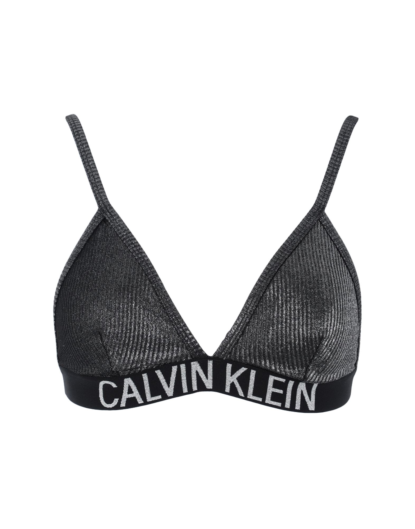 《セール開催中》CALVIN KLEIN レディース スイムブラ ブラック XS ナイロン 82% / ポリウレタン 18% / 金属繊維 FIXED TRIANGLE-RP