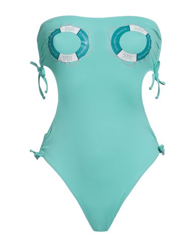 Elisabetta Franchi Woman One-piece Swimsuit Turquoise Size 6 Polyamide, Elastane In Blue