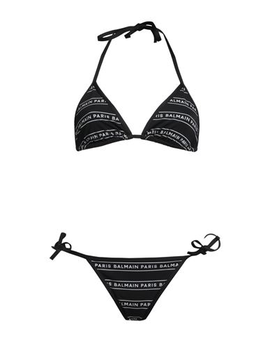 Shop Balmain Woman Bikini Black Size 10 Polyamide, Elastane
