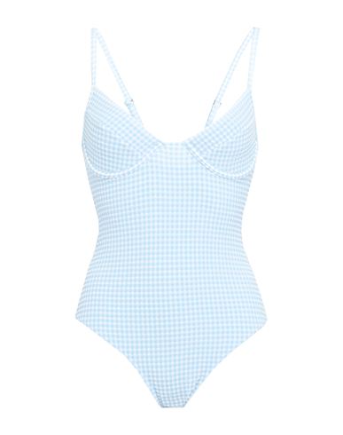 Shop Moeva Woman One-piece Swimsuit Light Blue Size 4 Polyamide, Elastane