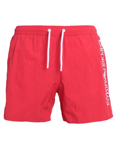 Shop Emporio Armani Boxer Man Swim Trunks Red Size 36 Polyamide