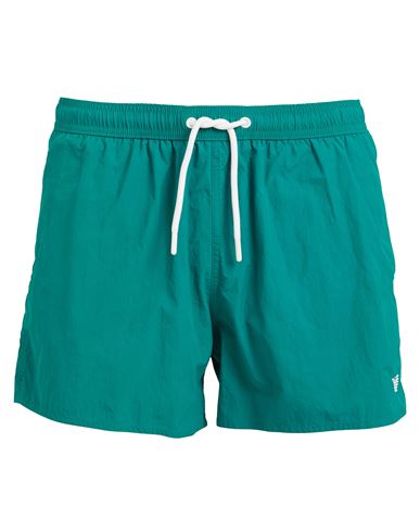 Shop Emporio Armani Boxer Beachwear Man Swim Trunks Emerald Green Size 36 Polyamide