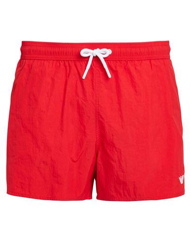 Shop Emporio Armani Boxer Beachwear Man Swim Trunks Red Size 34 Polyamide