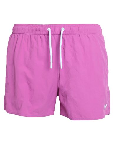 Shop Emporio Armani Boxer Beachwear Man Swim Trunks Fuchsia Size 38 Polyamide In Pink