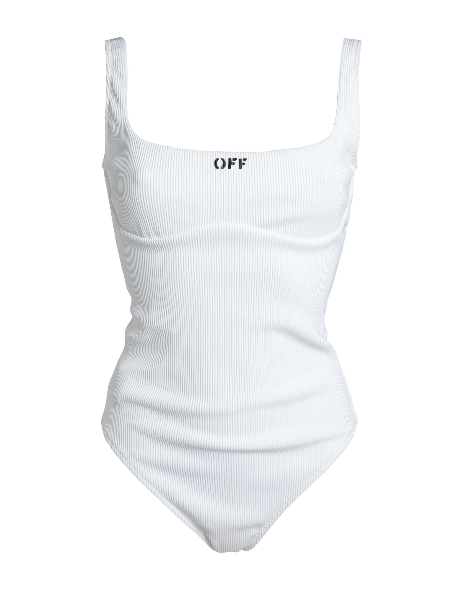 Offwhite Logo Ribbed One Piece Swimsuit In White ModeSens