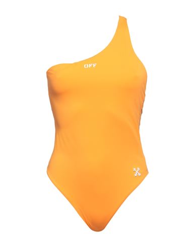 Off-white Woman One-piece Swimsuit Mandarin Size 6 Polyester, Elastane