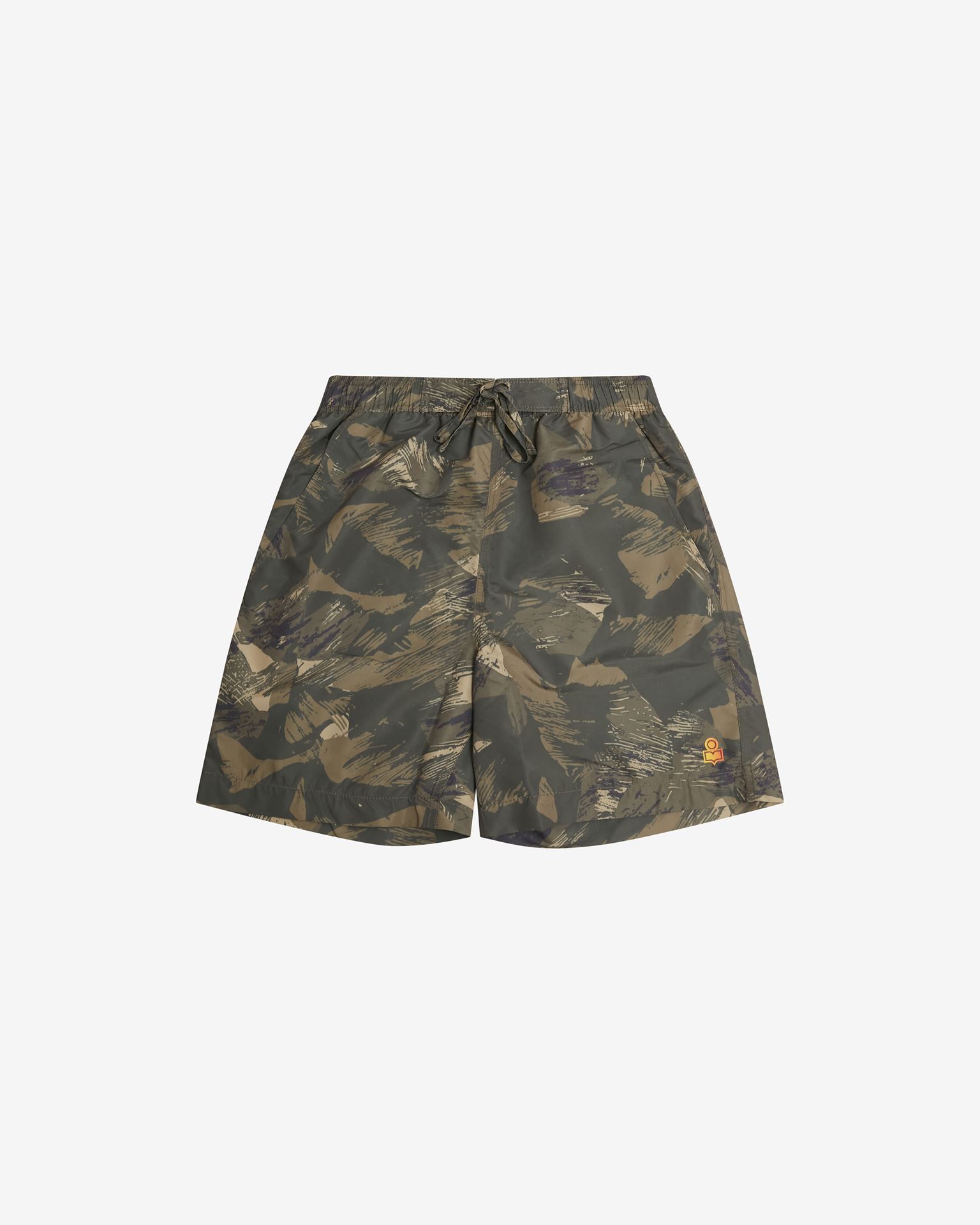 Isabel Marant Hydra Abstract Camo Swim Trunks In Green