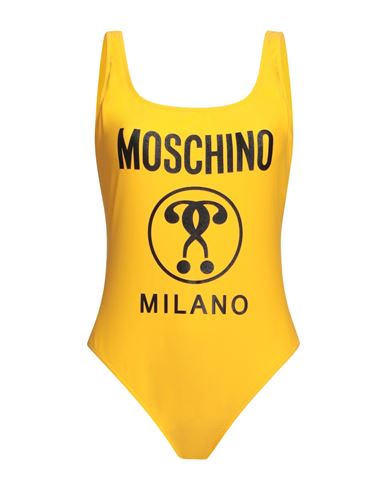 Moschino Woman One-piece Swimsuit Yellow Size 12 Polyamide, Elastane