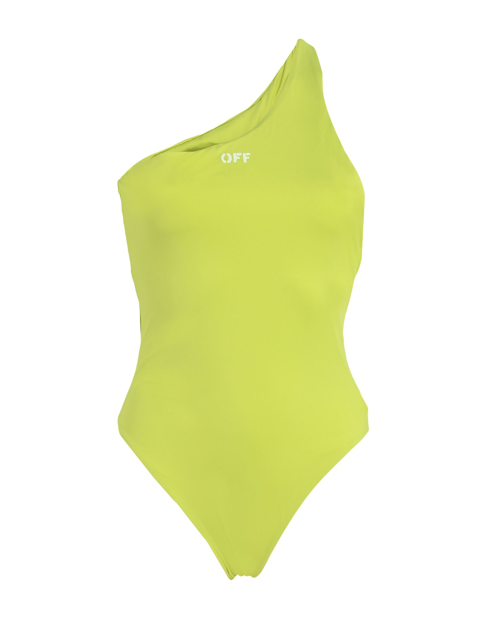 Shop Off-white Woman One-piece Swimsuit Acid Green Size 0 Polyester, Elastane