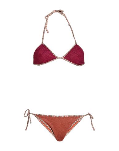 M Missoni Woman Bikini Brick Red Size 8 Polyamide, Metallic Polyester
