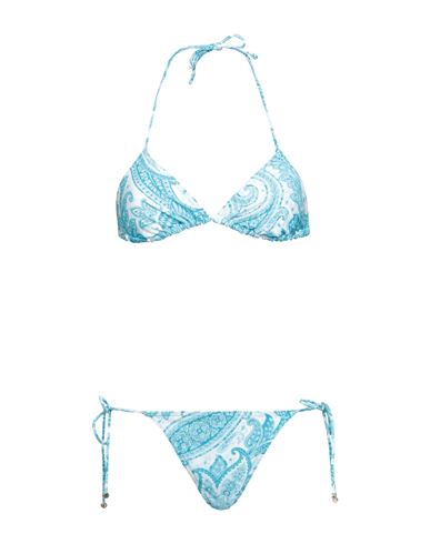 Etro Liquid Paisley Bikini Set In Blue