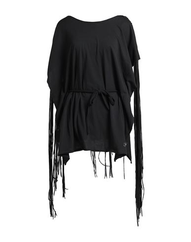 Just Cavalli Woman Cover-up Black Size Onesize Cotton