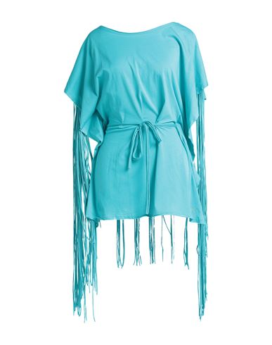 Just Cavalli Woman Cover-up Turquoise Size Onesize Cotton In Blue