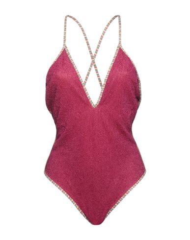 M Missoni Woman One-piece Swimsuit Magenta Size 12 Polyamide, Metallic Polyester In Red