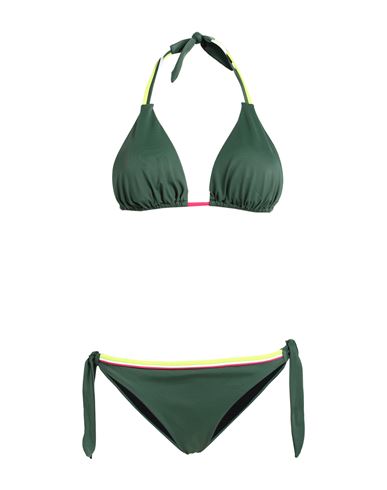 Sundek Woman Bikini Dark Green Size Xl Recycled Polyamide, Elastane