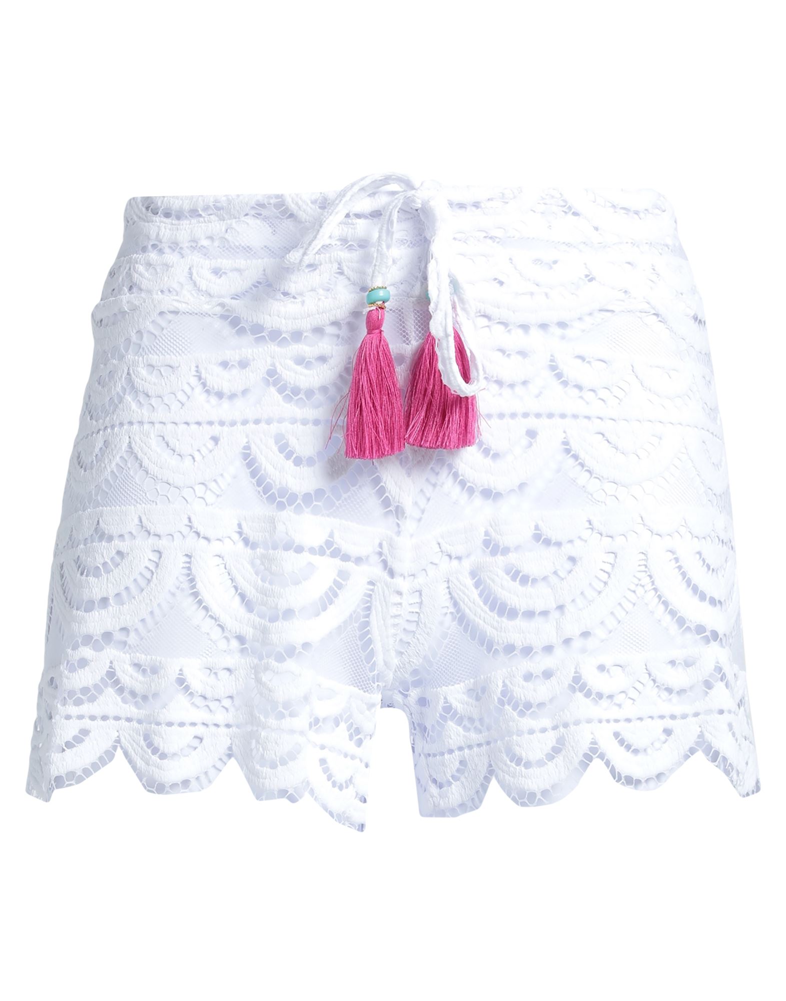 Pq Swim Lexi Embroidered-lace Coverup Shorts In White