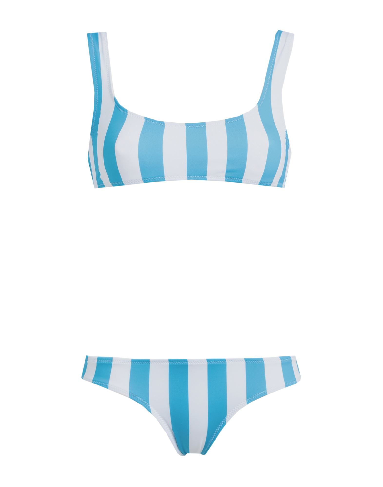 Solid & Striped Bikinis In Azure