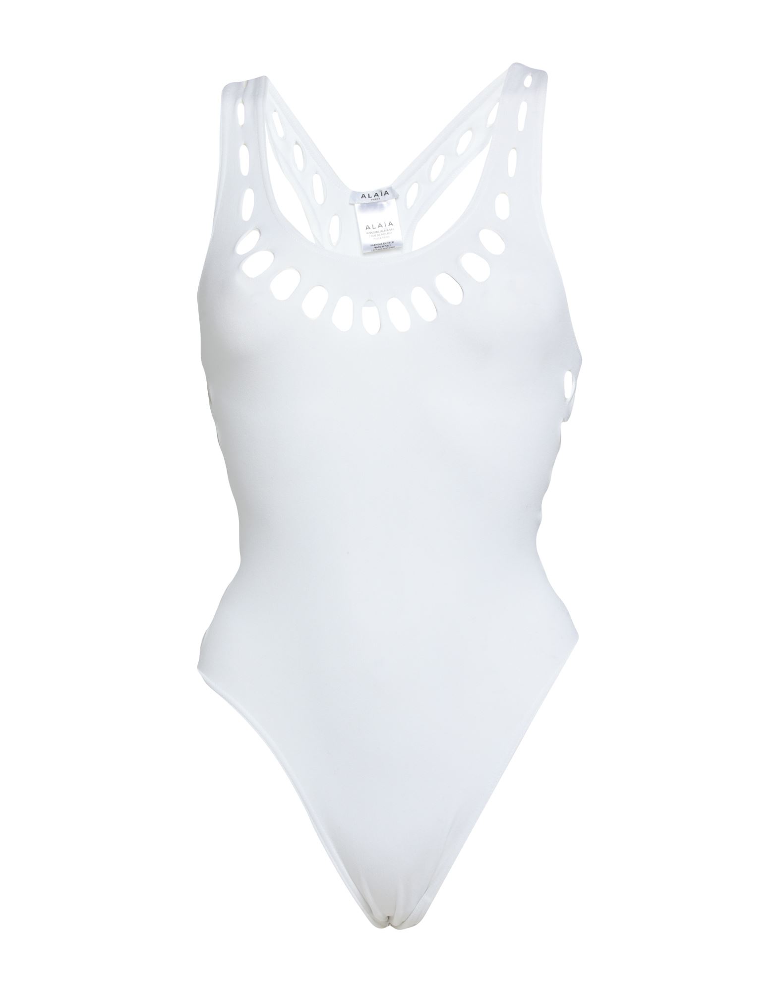 Shop Alaïa Woman One-piece Swimsuit White Size 6 Polyester, Elastane