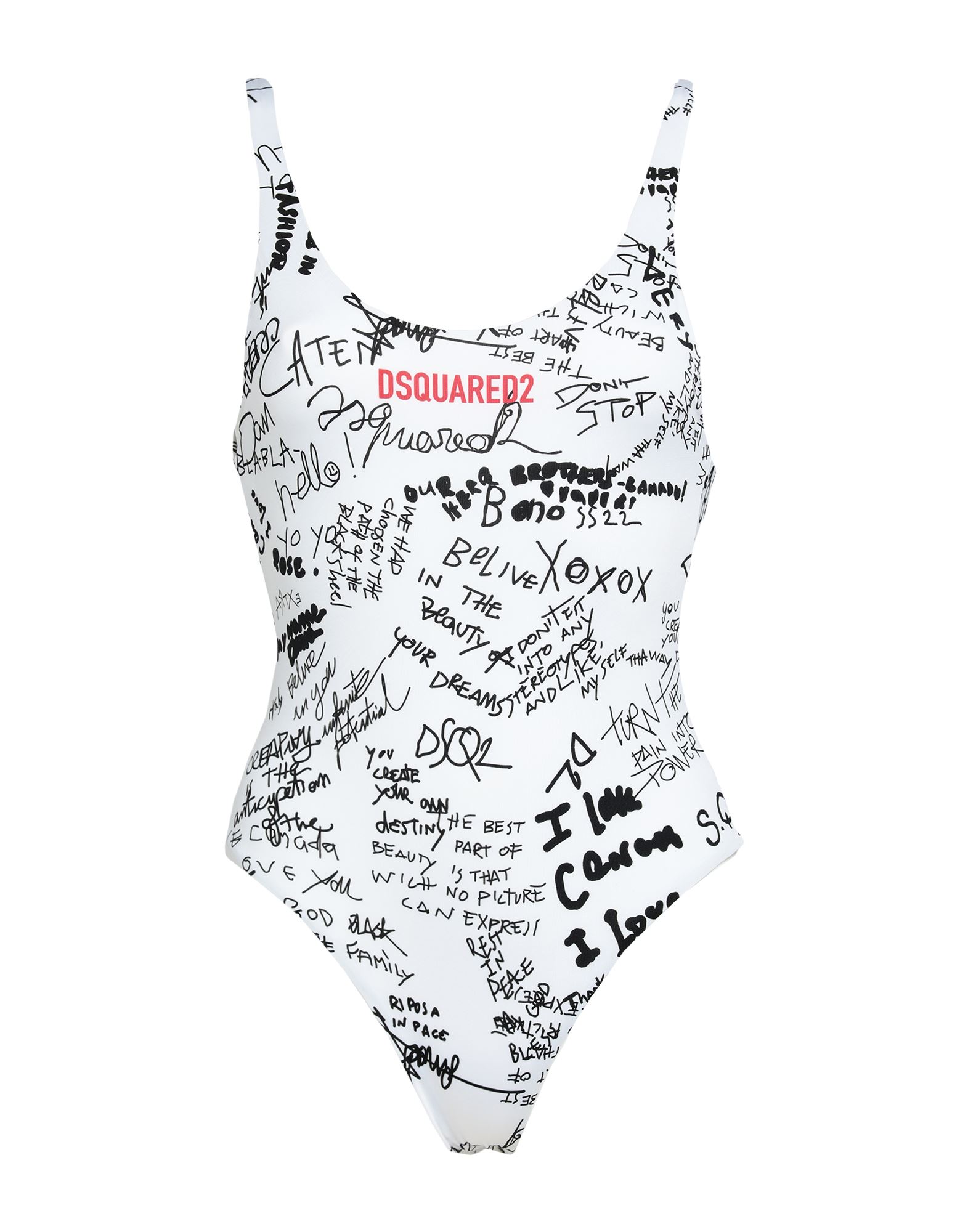 Shop Dsquared2 Woman One-piece Swimsuit White Size 4 Polyester, Elastane