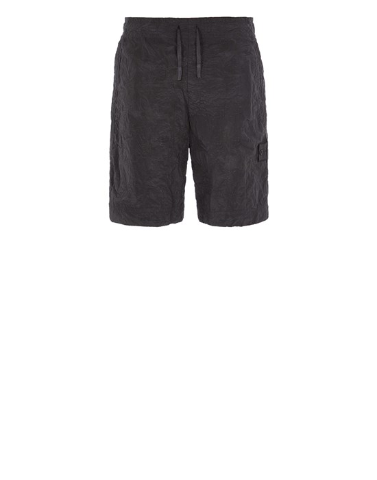 Sold out - STONE ISLAND SHADOW PROJECT B0126 SWIM TRUNKS 
NY METAL IN ECONYL® REGENERATED NY + WAFFLE PRINT EFFECT BERMUDA SHORTS Man Black