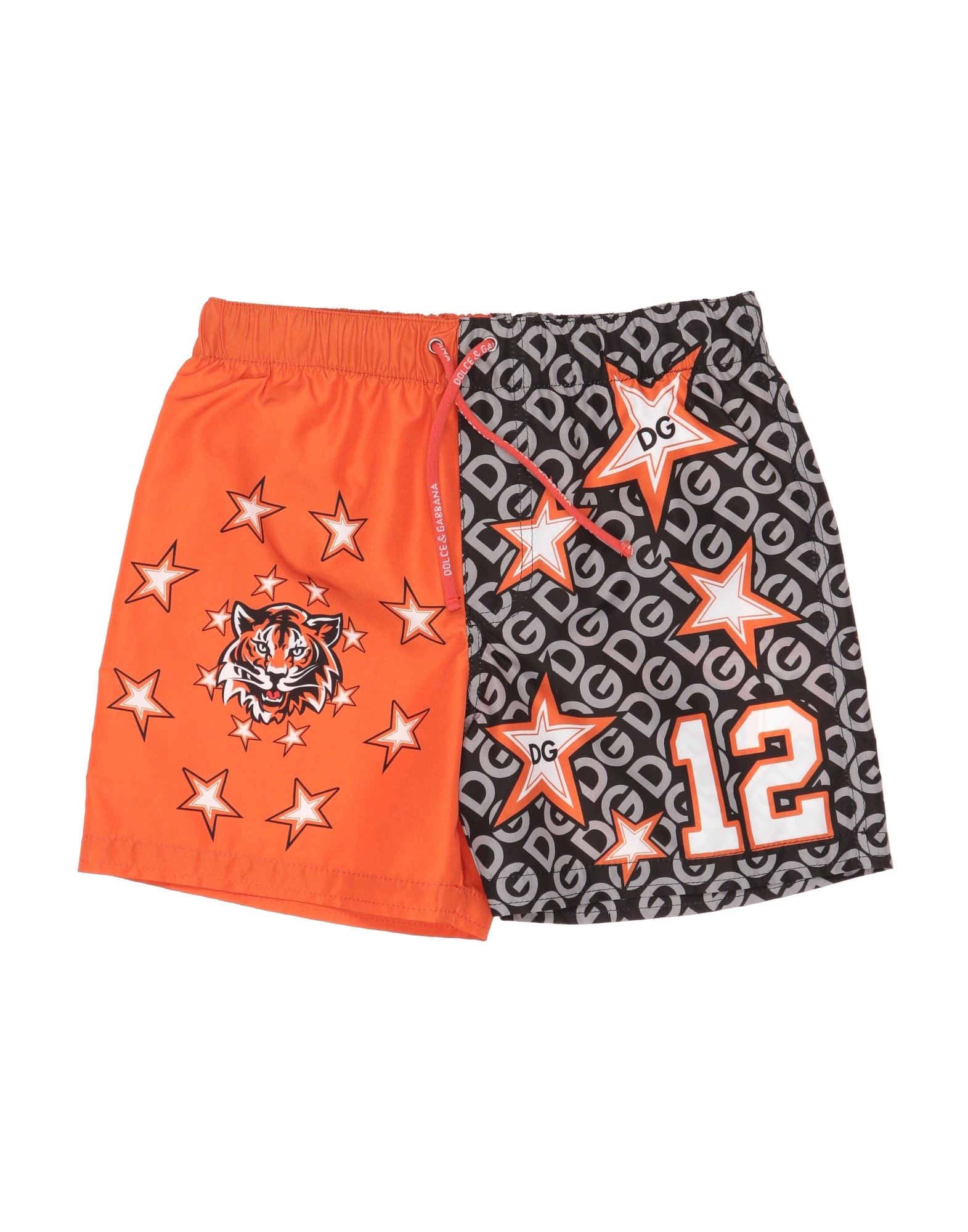 Shop Dolce & Gabbana Toddler Boy Swim Trunks Orange Size 6 Polyester