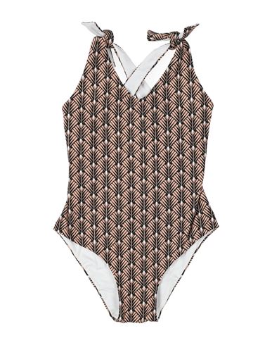 Fisico Babies'  Toddler Girl One-piece Swimsuit Light Brown Size 4 Polyamide, Elastane In Beige