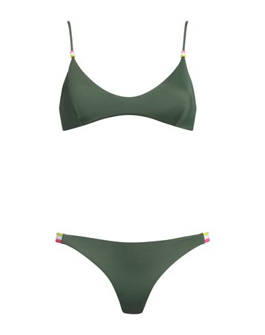 Sundek Woman Bikini Green Size L Recycled Polyamide, Elastane