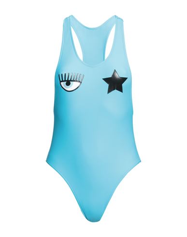 Shop Chiara Ferragni Woman One-piece Swimsuit Azure Size M Polyamide, Elastane In Blue