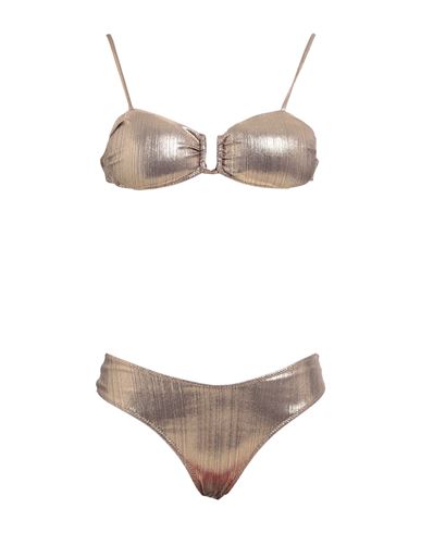 Cotazur Woman Bikini Gold Size M Polyester, Elastane In Gold