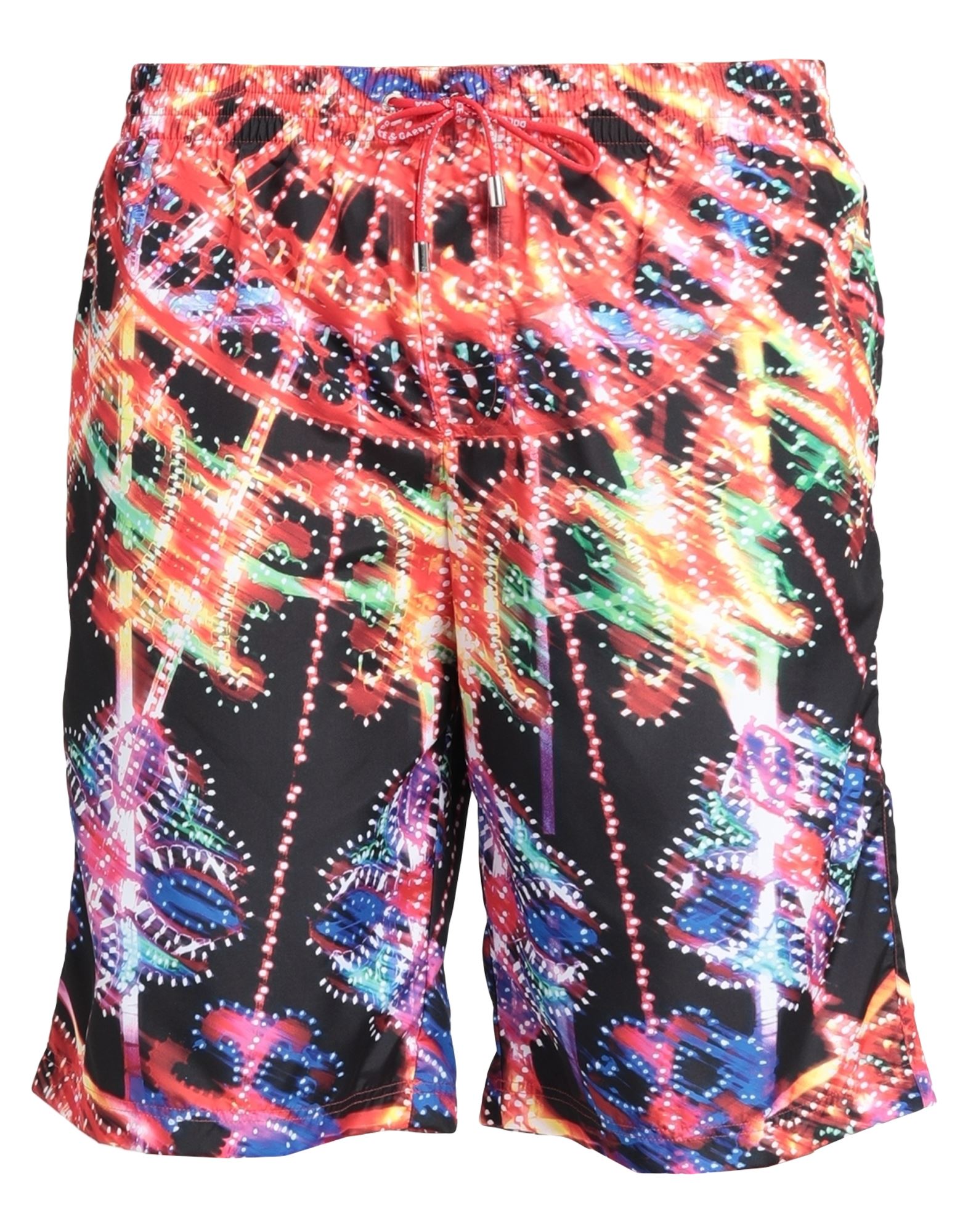 Dolce & Gabbana Beachwear Man Swim Trunks Tomato Red Size 40 Polyester, Polyamide, Elastane
