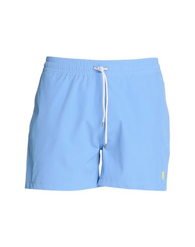 Shop Polo Ralph Lauren Man Swim Trunks Light Blue Size L Recycled Polyester, Elastane