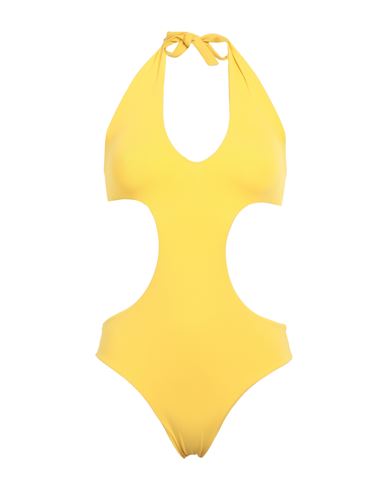 Fisico Woman One-piece Swimsuit Yellow Size M Polyamide, Elastane