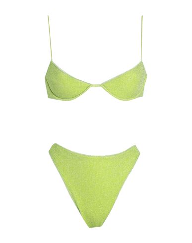 Oseree Oséree Woman Bikini Acid Green Size L Polyamide, Metallic Fiber