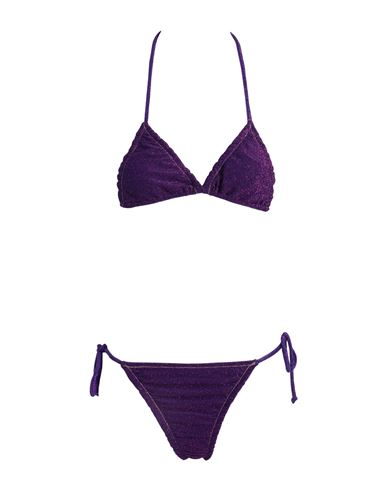 Reina Olga Woman Bikini Dark Purple Size 3 Polyamide, Metallic Fiber, Elastane