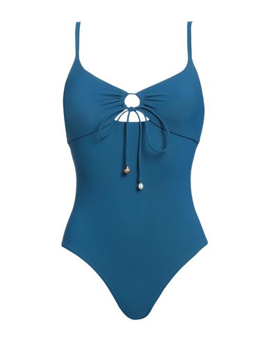 Shop Tory Burch Woman One-piece Swimsuit Blue Size L Nylon, Lycra