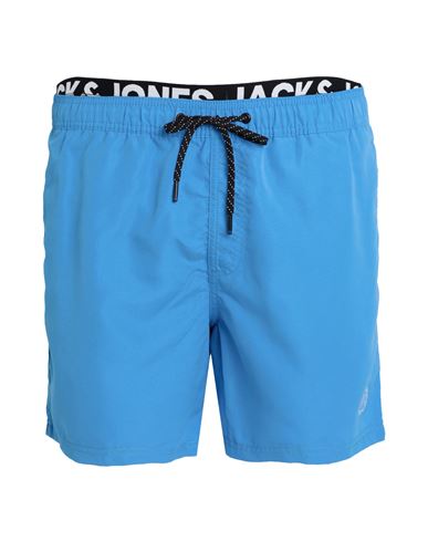 Jack & Jones Man Swim Trunks Azure Size Xxl Polyester, Recycled Polyester In Blue