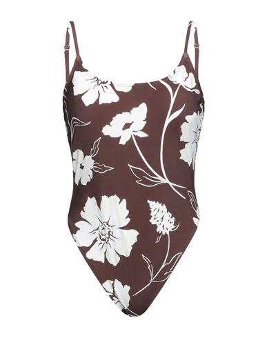 Tory Burch Woman One-piece Swimsuit Brown Size M Nylon, Lycra