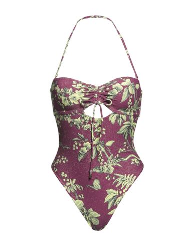 Miss Bikini Luxe Woman One-piece Swimsuit Deep Purple Size M Polyamide, Elastic Fibres, Metal