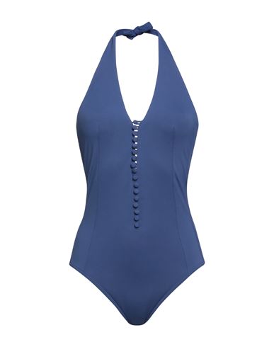 Shop Iodus Woman One-piece Swimsuit Navy Blue Size 12 Polyamide, Elastane